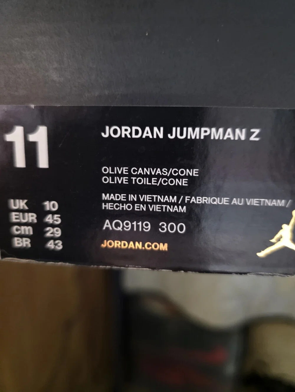 Jordan Jumpman Z Olive Green Slip-On Sneakers Size 11m, New.